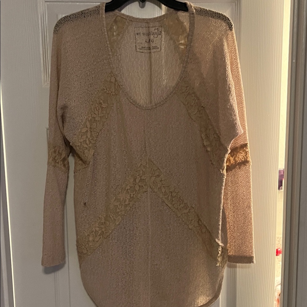 We The Free Lace Accent Blouse - Cream